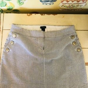 J. Crew seersucker skirt.